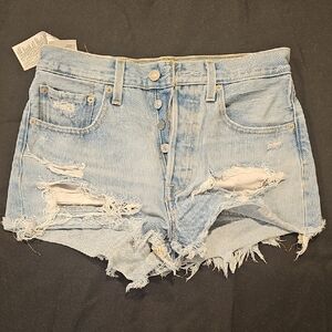 Levi’s Premium Distressed Cutoff Denim Shorts